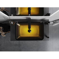 Mexen Megan  sticla  Lavoar pe blat  56 x 36 cm, auriu - 24135651