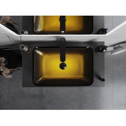 Mexen Megan  sticla  Lavoar pe blat  56 x 36 cm, auriu - 24135651