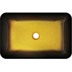 Mexen Megan  sticla  Lavoar pe blat  56 x 36 cm, auriu - 24135651