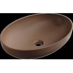 Mexen Cornelia  Lavoar pe blat  50 x 36 cm,  maro  mat - 21885068 Lavoar pe blat fara gaura beterie 467680 Mexen