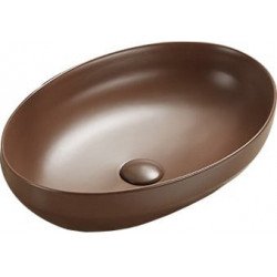 Mexen Cornelia  Lavoar pe blat  50 x 36 cm,  maro  mat - 21885068 Lavoar pe blat fara gaura beterie 467680 Mexen