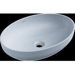 Mexen Cornelia  Lavoar pe blat  50 x 36 cm,  gri -albastru  mat - 21885069 Lavoar pe blat fara gaura beterie 467680 Mexen