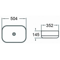 Mexen Daria  Lavoar pe blat  50 x 35 cm,  negru mat - 21935085