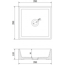 Mexen Goya  Lavoar pe blat  35 x 35 cm,  alb - 22183500