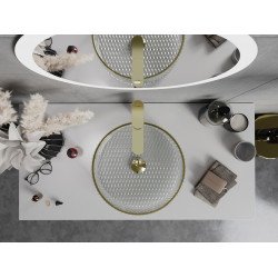 Mexen Aura  sticla  Lavoar pe blat  39 x 39 cm, transparent/auriu  - 24013905