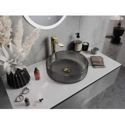 Mexen Aura  sticla  Lavoar pe blat  39 x 39 cm,  negru - 24013970