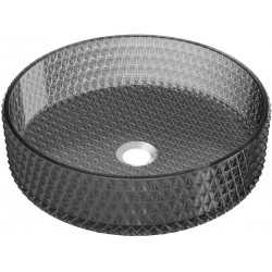 Mexen Aura  sticla  Lavoar pe blat  39 x 39 cm,  negru - 24013970 Lavoar pe blat fara gaura beterie 467680 Mexen