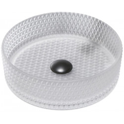 Mexen Aura  sticla  Lavoar pe blat  39 x 39 cm,  mata - 24013930 Lavoar pe blat fara gaura beterie 467680 Mexen