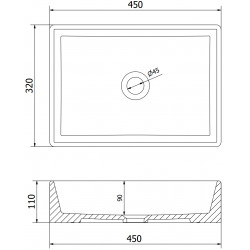 Mexen Goya  Lavoar pe blat  45 x 32 cm,  alb - 22184500