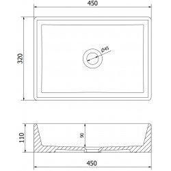 Mexen Goya  Lavoar pe blat  45 x 32 cm,  gri   mat - 22184561
