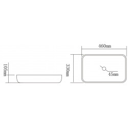 Mexen Akra  sticla  Lavoar pe blat  46 x 33 cm, transparent - 24024600