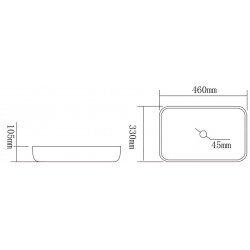 Mexen Akra  sticla  Lavoar pe blat  46 x 33 cm, transparent - 24024600