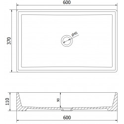 Mexen Goya  Lavoar pe blat  60 x 37 cm,  alb - 22186000