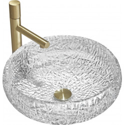 Mexen Celia  sticla  Lavoar pe blat  44 x 44 cm, transparent - 24034400 Lavoar pe blat fara gaura beterie 467680 Mexen