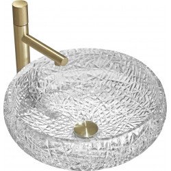 Mexen Celia  sticla  Lavoar pe blat  44 x 44 cm, transparent - 24034400 Lavoar pe blat fara gaura beterie 467680 Mexen