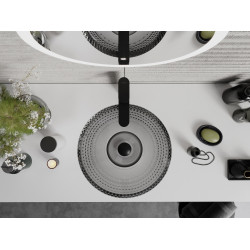 Mexen Heba  sticla  Lavoar pe blat  45 x 45 cm,  negru - 24064570