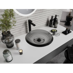 Mexen Heba  sticla  Lavoar pe blat  45 x 45 cm,  negru - 24064570