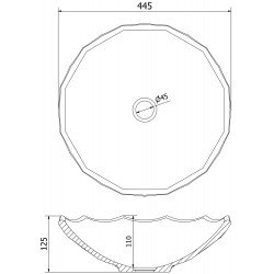 Mexen Inga  sticla  Lavoar pe blat  44 x 44 cm, transparent - 24074400