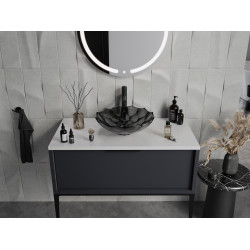 Mexen Inga  sticla  Lavoar pe blat  44 x 44 cm,  negru - 24074470