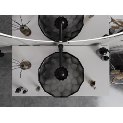 Mexen Inga  sticla  Lavoar pe blat  44 x 44 cm,  negru - 24074470