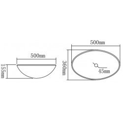 Mexen Goa  sticla  Lavoar pe blat  50 x 36 cm, transparent - 24085000