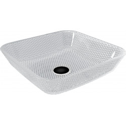 Mexen Mika  sticla  Lavoar pe blat  40 x 40 cm, transparent - 24104000 Lavoar pe blat fara gaura beterie 467680 Mexen