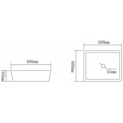 Mexen Mika  sticla  Lavoar pe blat  40 x 40 cm, transparent - 24104000