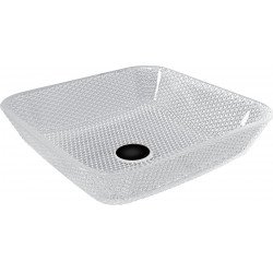 Mexen Mika  sticla  Lavoar pe blat  40 x 40 cm, transparent - 24104000 Lavoar pe blat fara gaura beterie 467680 Mexen