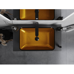 Mexen Megan  sticla  Lavoar pe blat  56 x 36 cm, auriu - 24135650