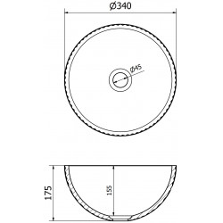 Mexen Dora  sticla  Lavoar pe blat  34 x 34 cm, transparent - 24113400