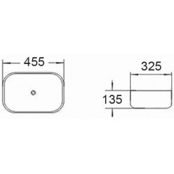 Mexen Rita  Lavoar pe blat  45 x 32 cm,  gri  mat - 21084567