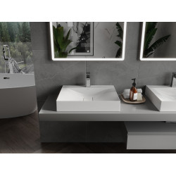 Mexen Poli  Lavoar pe blat  kompozit 1/O 60 x 48 cm,  alb - 23026001