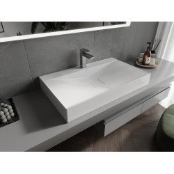 Mexen Poli  Lavoar pe blat  kompozit 1/O 80 x 48 cm,  alb - 23028001