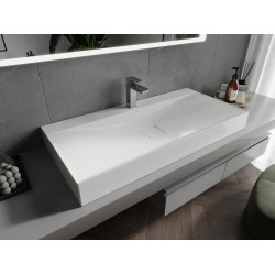 Mexen Poli  Lavoar pe blat  kompozit 1/O 100 x 48 cm,  alb - 23021001