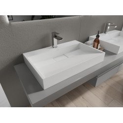 Mexen Ava  Lavoar pe blat  kompozit 1/O 70 x 46 cm,  alb - 23017001