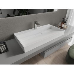 Mexen Ava  Lavoar pe blat  kompozit 1/O 90 x 46 cm,  alb - 23019001