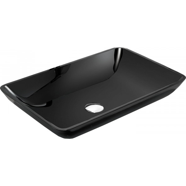Mexen Megan  sticla  Lavoar pe blat  56 x 36 cm,  negru - 24135670