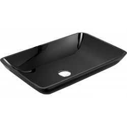 Mexen Megan  sticla  Lavoar pe blat  56 x 36 cm,  negru - 24135670 Lavoar pe blat fara gaura beterie 467680 Mexen