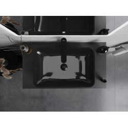 Mexen Megan  sticla  Lavoar pe blat  56 x 36 cm,  negru - 24135670