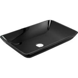 Mexen Megan  sticla  Lavoar pe blat  56 x 36 cm,  negru - 24135670 Lavoar pe blat fara gaura beterie 467680 Mexen