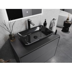 Mexen Megan  sticla  Lavoar pe blat  56 x 36 cm,  negru - 24135670