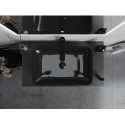 Mexen Megan  sticla  Lavoar pe blat  56 x 36 cm,  negru - 24135670