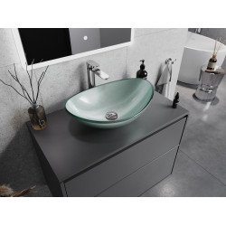 Mexen Sonia  sticla  Lavoar pe blat  54 x 37 cm, argintiu  - 24145411