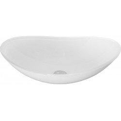 Mexen Sonia  sticla  Lavoar pe blat  54 x 37 cm,  alb - 24145430 Lavoar pe blat fara gaura beterie 467680 Mexen