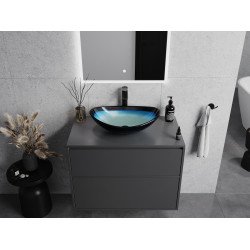 Mexen Sonia  sticla  Lavoar pe blat  54 x 37 cm, albastru  - 24145447