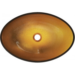 Mexen Sonia  sticla  Lavoar pe blat  54 x 37 cm, auriu - 24145450