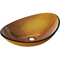Mexen Sonia  sticla  Lavoar pe blat  54 x 37 cm, auriu - 24145450