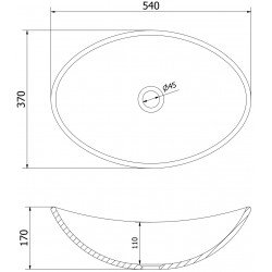Mexen Sonia  sticla  Lavoar pe blat  54 x 37 cm, auriu - 24145450