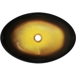 Mexen Sonia  sticla  Lavoar pe blat  54 x 37 cm, auriu - 24145451