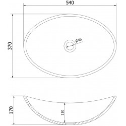 Mexen Sonia  sticla  Lavoar pe blat  54 x 37 cm, auriu - 24145451